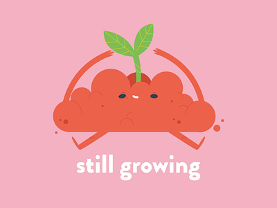 Still growing bud character character design cute grow growing hearth illustration mental health plant plant illustration