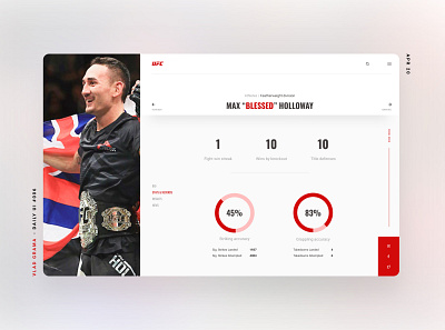 Daily UI #006 - Max Holloway - Athlete profile page design digital product design layout profile page red ui redesign concept ufc ui ui design uiuxdesign user page ux ux design ux ui visual design web template webdesign website website concept website design