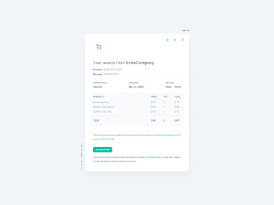 Daily UI #017 - Email Receipt