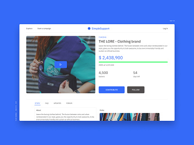 Daily UI #032 - Crowdfunding Campaign crowdfounding daily 100 challenge daily ui dailyui interface design interface designer interfacedesign product product design ui ui ux ui design ui designer uidesign uiux user interface user interface design web app web interface webdesign