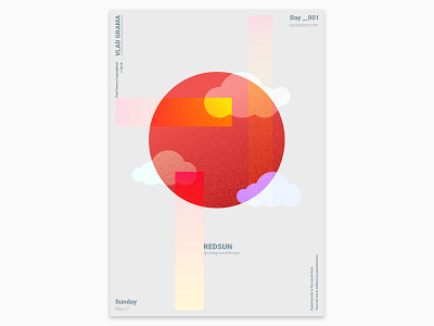 Redsun - Abstract minimalist poster design design flat gradient minimalist noise overlay poster red sun