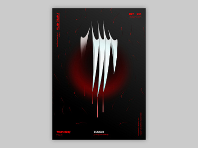 Touch - Abstract minimalist poster design aggressive composition dark design gradient graphic minimalist noise overlay poster print red