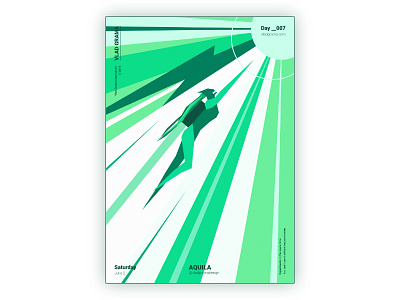 AQUILA - Abstract minimalist poster design composition design graphic green hero illustration minimalist overlay poster print solid colors vector