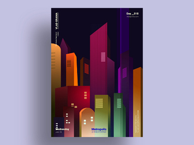 Metropolis - Minimalist illustration/ poster design buildings city composition design graphic illustration metropolis minimalist noise poster print