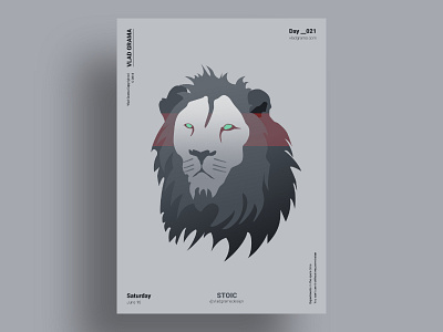 STOIC - Minimalist poster design art design graphic grayscale grey illustration lion minimalist poster print stoic warrior