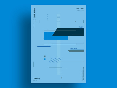 LAYERS - Minimalist poster design blue composition geometric illustration layers lines minimalism minimalist monochrome poster shapes simple