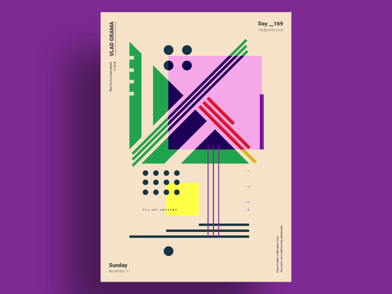 45 - Minimalist poster design by Vlad Grama on Dribbble