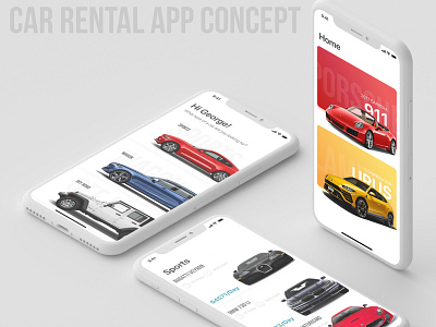 Car Rental App Concept app car rental