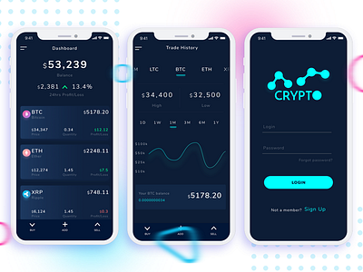 Crypto - The Crypto Currency App debut shot ui ux