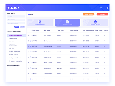 Student management system-01 ui， user interface