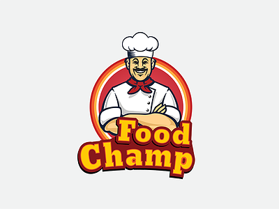 Food Champ Company Logo Part 1 color idea download adult food graphic logo mascot victor