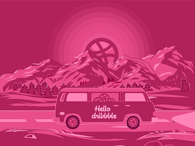 Hello Dribbble design draft dribbble first hello identity illustrator logo print short web