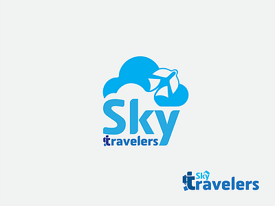 Sky Trablers design identity illustrator logo print traveler web