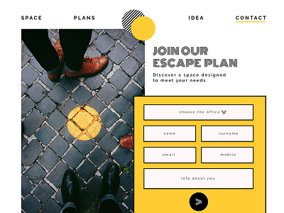 Escape Plan - contact page design ux web design