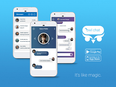 Owl Chat - Messaging App UI chat dailyui harrypotter messaging ui