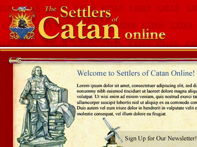 Settlers of Catan: website design