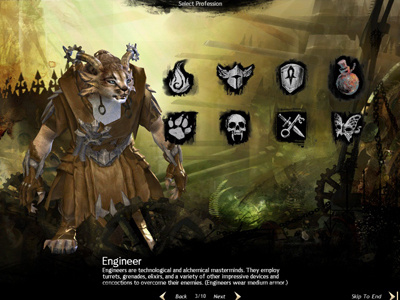 Guild Wars 2: UI for Character Create games graphic design guild wars interactive ui
