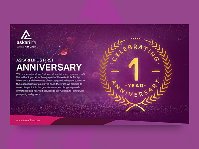 Askari Life - 1st Anniversary KV brand brand identity branding branding design design illustration insurance social media design socialmedia typography