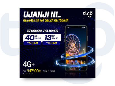 TIGO 4G Launch 4g ad ad design banner banner ad brand branding design illustration socialmedia