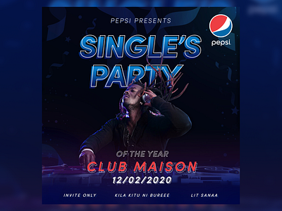 Pepsi Single's Party banner beverage brand branding campaign design fmcg food pepsi poster social media design socialmedia
