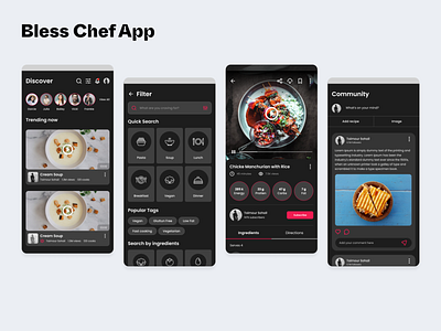 Bless Chef Recipe app design application design food food app mobile mobile app recipe ui ui design user experience userinterface ux ux design