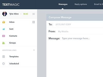 Compose Message app clean dashboard design message minimal modernbits responsive texting web