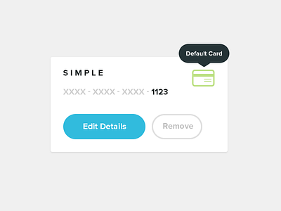 Payment Card card dashboard details edit payments simple ui ux web