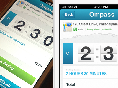 iPhone Parking App app clock interface ios iphone timer ui ux