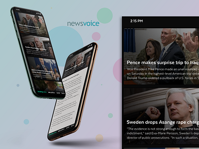 newsvoice concept app card ios iphone minimal news tile ui ux