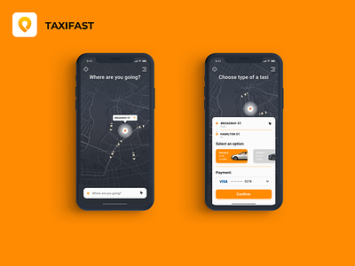 Taxi App dark version app design interace mobile app taxi taxi app ui ui ux ux