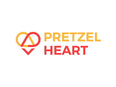 Pretzel Heart brand concept icon identity logo love practice pretzel red simplistic