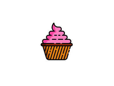 Cupcake brown cake chocolate cupcake icing pink sweet tasty wrapper yummy