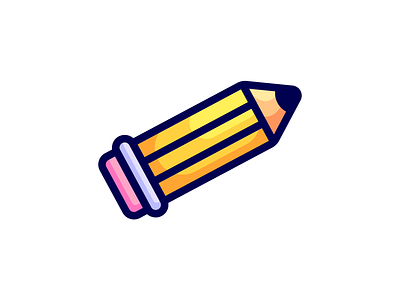 Pencil icon illustration outline shaded wood