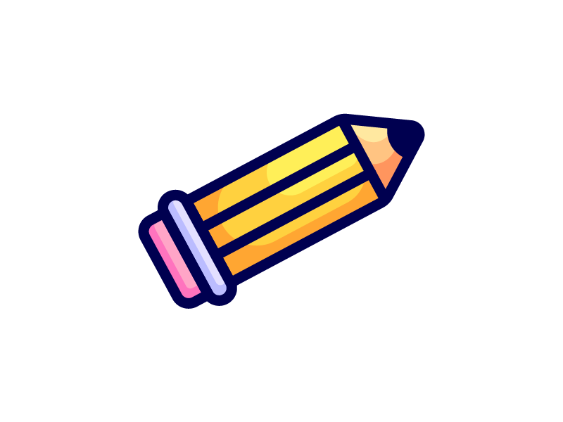 Pencil wood illustration shaded icon outline