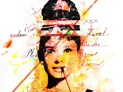 Prayer Of The Refugee artwork audrey audreyhepburn collage fashion ink mixedmedia scraps scribble tiffany watercolor