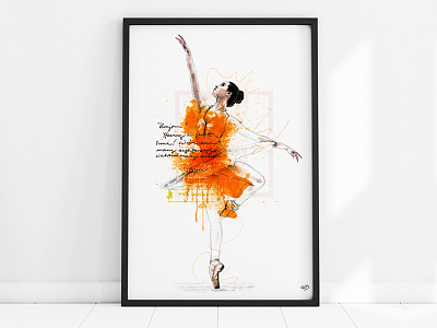 Anesthesia artwork ballerina collage dancer fashion ink mixedmedia orange scraps scribble watercolor