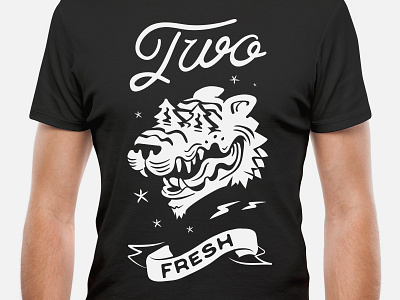 Two Fresh Tee cat design shirt t shirt two
