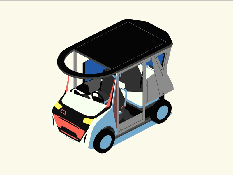 REDSCAR - Safety reveal car 2d animation