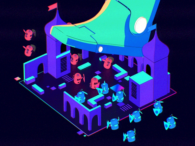 E Sports Explainer / Foot Stomp retro character cel 2d