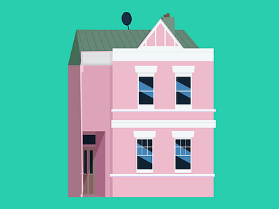 Brighton house design flat illustration vector