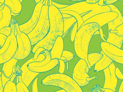 Bananrama -Green art licensing bananas fashion fruit illustration pattern repeat pattern surface design textile design tropical