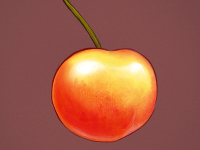Rainier Cherry cherry digital art digital painting food food illustration fruit illustration rainier cherry realistic shiny
