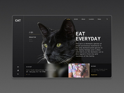 Cat Dark Website cat dark figma web design