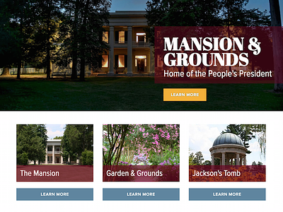 Andrew Jackson's Hermitage - Website Design historic history web design website
