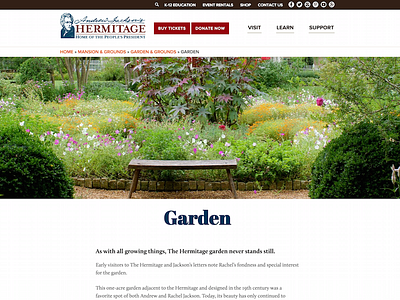 Andrew Jackson's Hermitage - Website Design