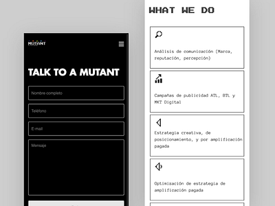 Mutant adobexd branding css3 dark design front-end html5 minimalist ui ux webdesign wordpress