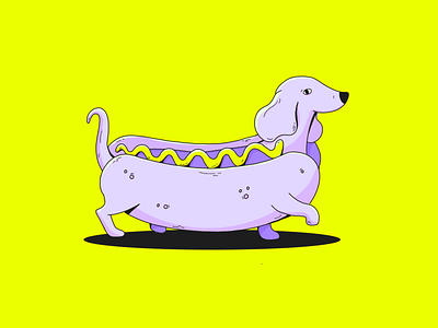 Hot Dog 🌭🐶 dog hotdog illustration procreate