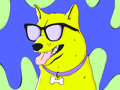 Cool dog dog illustration procreate