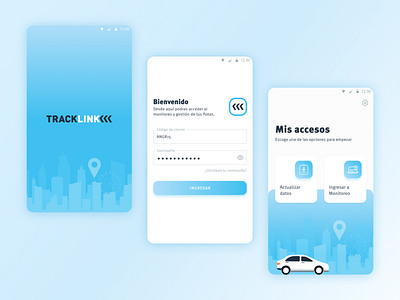 Tracklink App android app app design car app design log in mobile app design mobile design splash tracking app ui ui design user interface user interface design