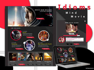 Idioms Mind Movie design sketch ui ui ux design web desgin website